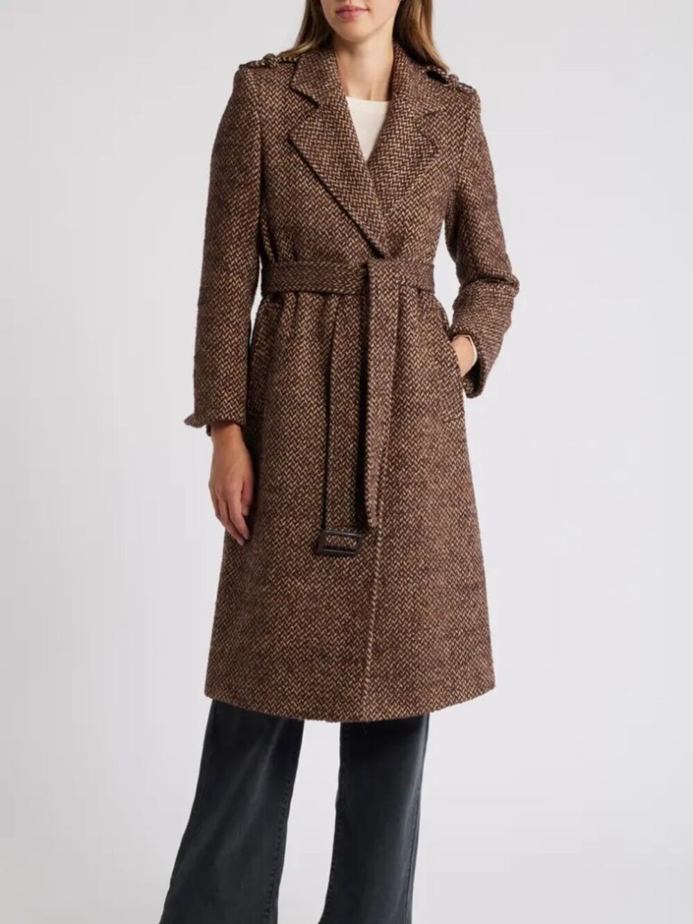 Sam Edelman Brown Wool Coat, Size 6